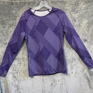 Layer 8 base layer sz Med Purple Geometric Women's Top Egypt stretch